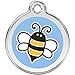 Red Dingo Personalized Bumble Bee Light Blue Pet ID Dog Tag (Small)
