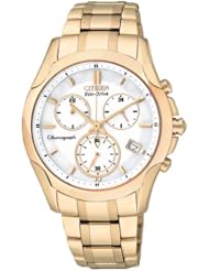 Citizen Womens FB1153-59A Eco-Drive Rose Gold Tone Chronograph Watch