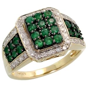 Buy 14k Gold Ring, w  0.20 Carat Brilliant Cut Diamonds and 1.00 Carat May Birthstone Brilliant Cut...
