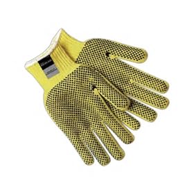 MCR Safety-Memphis Glove Kevlar Plus string-knit gloves, PVC dots both sides Large (Pack of 12)
