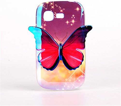 S5312 Case Galaxy S5312 TPU Case,MOUSE Monster 3D Light Discolor Butterfly Design Pieridae Butterfly Premium Flexible Soft TPU Slim Straight Talk Case Cover for Samsung Galaxy Pocket Neo S5312