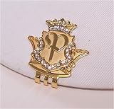 Royal Initials Crystal Golf Ball Marker & Crown Hat/Visor Clip - Gold 