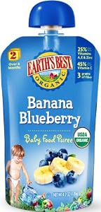Earth's Best Puree Banana Blueberry, 4.2-Ounce (Pack of 12)