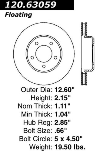 Centric Parts 120.63059 Premium Brake Rotor with E-Coating