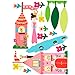 Wallies Peel & Stick Vinyl Wall Decals, Princess Growth Chart Wall Sticker, Includes 1 Tower, 7 Tulips and Accessory Stickers