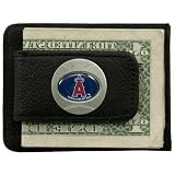 Los Angeles Angels of Anaheim Black Leather Card Holder & Money Clip