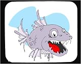 Mouse Pad with animal, cartoon, piranha, fish