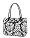 Belvah Quilted Damask Tote Handbag with Front Velcro Pocket - Choice of Colors