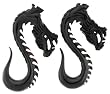 Hand Carved Organic "Chinese Dragon" Horn Taper, 2G