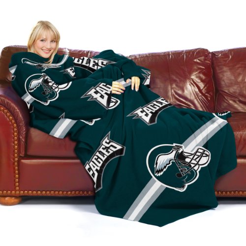 NFL Philadelphia Eagles Adult Comfy Throw, Officially Licensed Blanket with Sleeves 