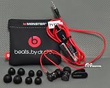 Genuine Monster Beats Audio Headphone w/ mic, playback remotes - original HTC Sensation earphone in Black/Red finish