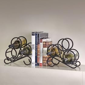 Oenophilia Scroll Wine Rack Bookends - Black by 