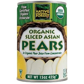 Native Forest Organic Sliced Asian Pears, 15-Ounce Cans (Pack of 6)