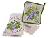 Bar a Vins Wine Bar Grapes Motif Kitchen Set: 2 Kitchen Tea Towels + 1 Pot Holder with Eiffel Tower Motif , 18 by 27 inches