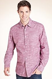 Pure Cotton Long Sleeve Fine Striped Slub Shirt