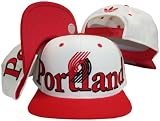Portland Trail Blazers White/Red Two Tone Plastic Snapback Adjustable Plastic Snap Back Hat / Cap