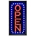 LED Neon Open Sign for Business: Electric Lighted Store Signs with Flashing Mode (Vertical 19 x 10 inches, Model 5)