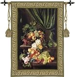 Review ArtExpression  / Emerald Elegance - Artist: Riccardo Bianchi - Fabric Size: 36.00 by 53.00 inches Wall Tapestry with hanging rods and tassels included
