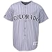 Colorado Rockies Jerseys : Majestic Colorado Rockies Grey Pinstripe Replica Jersey