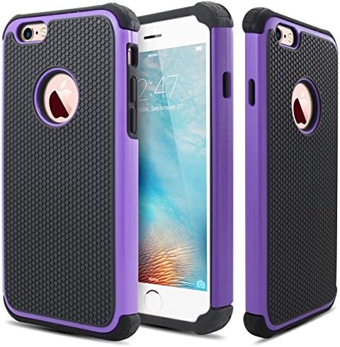 iPhone 5S Case,SE Case,Qhai[Hybrid Impact][Shockproof][Rubber Bumper] Heavy Duty Protection Slim Fit Protective Buffer Durable Cover Case for iphone SE/5S[Purple/Black10]