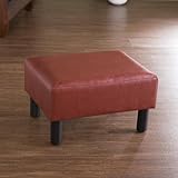 Southern Enterprises, Inc Red Leather Foot Stool