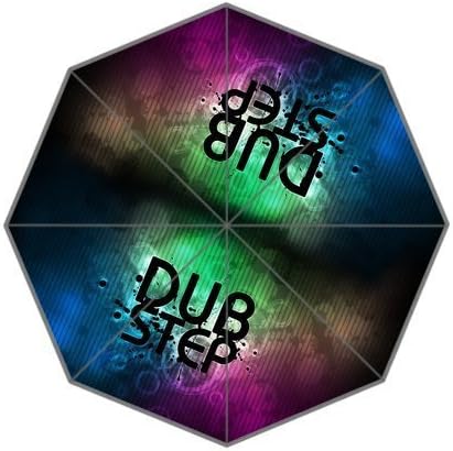 Music World Dub Step Bubble Colorful Design Aluminum Totes Custom Compact Auto Automation Foldable Sunny & Rainy Umbrella