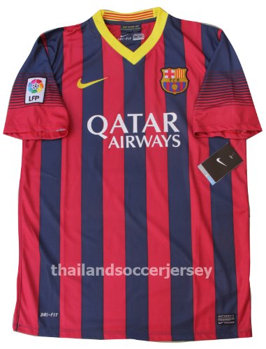 New 13-14 Blank Fc Barcelona Home Football Shirt Plain Soccer Jersey (US Medium)