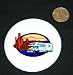3" button / pin printed with rv, arizona, transportation, motorhome, desert, monument valley, mobile home, vacation