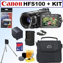 Canon VIXIA HFS100 HD Flash Memory Camcorder + Accessory Kit