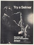 1971 Stan Getz Selmer Saxophone Photo Print Ad (Music Memorabilia) (51650)