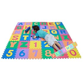 Playmatonline Soft  Alphabet and Number Jigsaw Puzzle Play Mat with Storage Bag