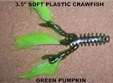 3.5 Soft Plastic Crawfish - Green Pumpkin (10 Pack) Various tail colors
