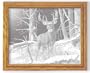 Decorative Framed Mirror Wall Decor With Deer Etched Mirror - Deer Decor - Unique Deer Gift Ideas - Ready To Hang - 35'' w x 27'' h