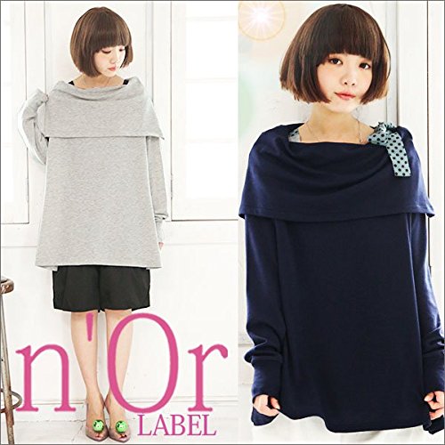 (ノアール) n'Or オフショルダーカットソー　タートルネック レディース オフショルダー オフタートル カットソー