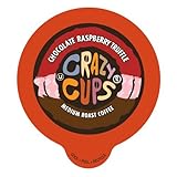 Crazy Cups Chocolate Raspberry Truffle Flavored Coffee, Single Serve cups for the K Cup Keurig brewer, 22 Count