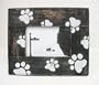 Concepts Frames ,  Black Distressed Painted Frame with Paw Prints All Over Border. 6x4 Inch Photo Opening