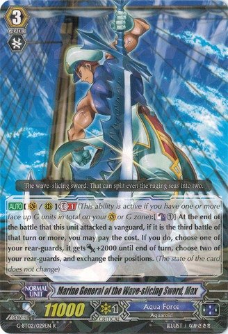 Cardfight!! Vanguard TCG - Marine General of the Wave-slicing Sword, Max (G-BT02/029EN) - G Booster Set 2: Soaring Ascent of Gale & Blossom