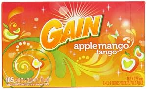 Gain With Freshlock Apple Mango Tango Dryer Sheets, 105 Count