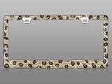 Diamante Crystal License Plate Frame, Leopard Print