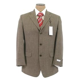 Calvin Klein Mens 3 Button Tan Wool Sport Coat Blazer Jacket - Size 48R by Calvin Klein