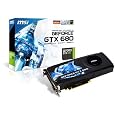 MSI GeForce GTX680, 2GB GDDR5, DisplayPort, DL-DVI-I, DL-DVI-D, HDMI, PCI Express 3.0 Graphics Card N680GTX-PM2D2GD5