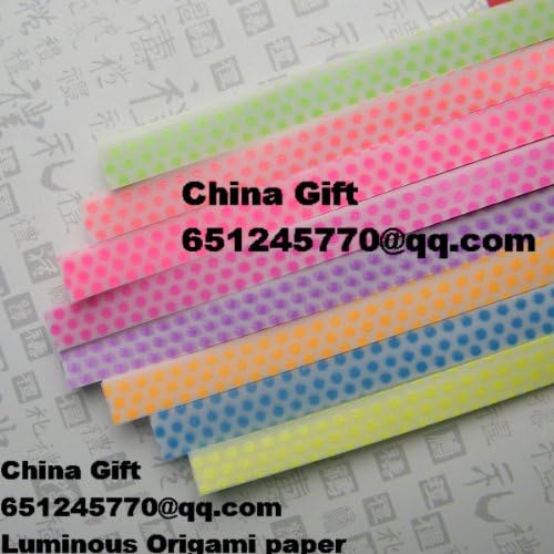 8 Packs Polka Dot Glow in Dark Stars Origami Paper (Around 232 Pcs)
