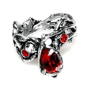 Passion Red Crystal Ring by Alchemy Gothic