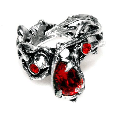 Passion Red Crystal Ring by Alchemy Gothic