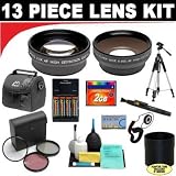 2x Digital Telephoto Professional Series Lens + 0.5x Digital Wide Angle Macro Professional Series Lens + 3 Piece Digital Camera Filter Kit + Lens Adapter Tube (If Needed) + CF 2GB Memory Card + Deluxe DB ROTH Super Savings Accessory Kit For The Canon Powershot A60, A70, A75, A85 Digital Cameras