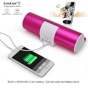 Purchase  LuguLake II Charge 10Watt Wireless tooth Speaker Built-in 4000mAh External Battery Pack w/Alumium Stand for Iphone 6