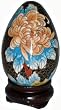Chinese cloisonne egg with stand - 6"H