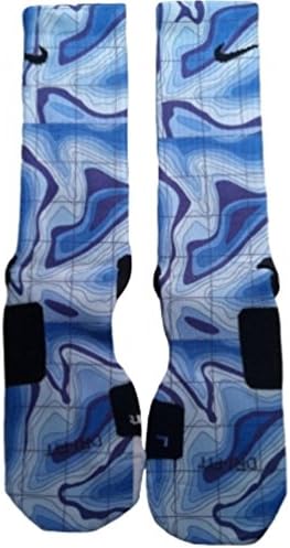 League Ready Customs Men's Weatherman Custom Elite Socks Large Blue