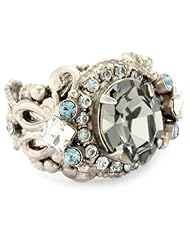 Sorrelli "Pewter" Crystal Fancy Cocktail Adjustable Silver-Tone Ring