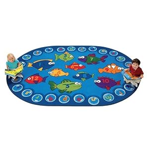 Fishing For Literacy Oval Carpet 7'8x10'10 by 